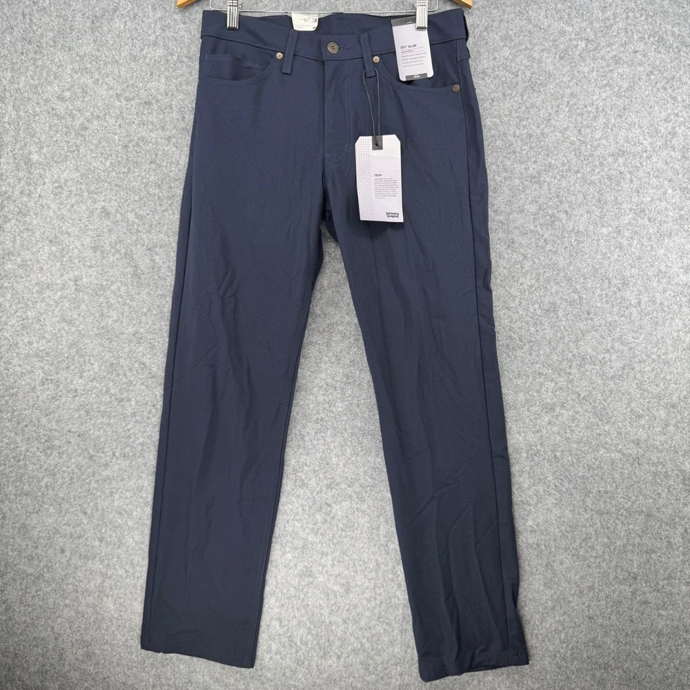 Levi's 511 Slim Tech Pants Mens 31x28 Navy Blue A92130011 Engineered Movement